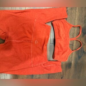 Beyond Yoga Space-dye Red Pants and Bra Set Size Small